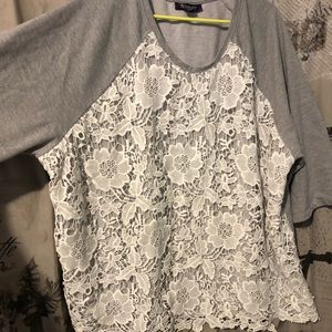 Roamans Lace Front Sweatshirt